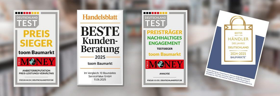 Vier Auszeichnungen für toom